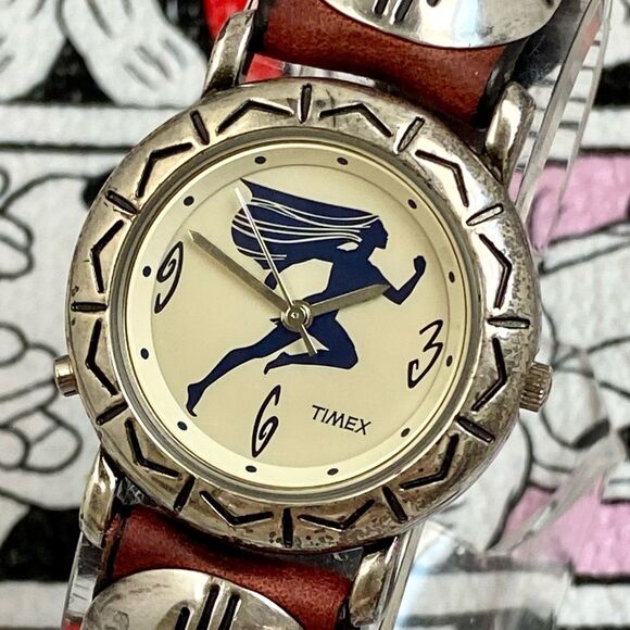 Vintage 90s Disney X Timex Pocahontas Watch with Backlight and Concho Band - Picture 3 of 16
